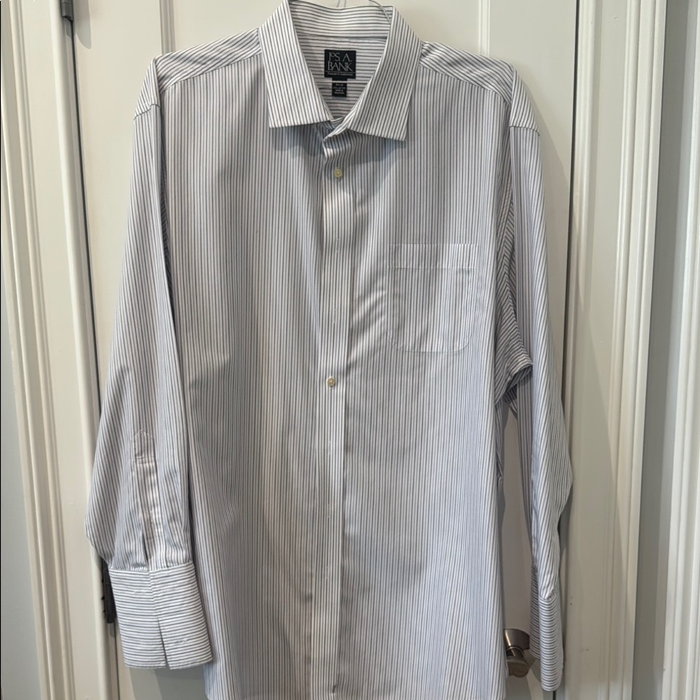 Jos. A. Bank Purple and Black French Cuff Dress Shirt